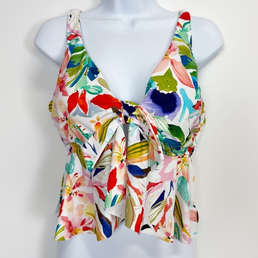 Raisins Curve Topanga Tankini Top Womens Size 18W Multi Floral Underwire NWT